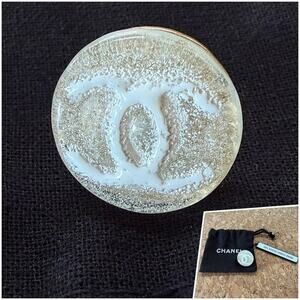 Rare Chanel Mini CC Logo Resin Pin Brooch Vintage NWOT